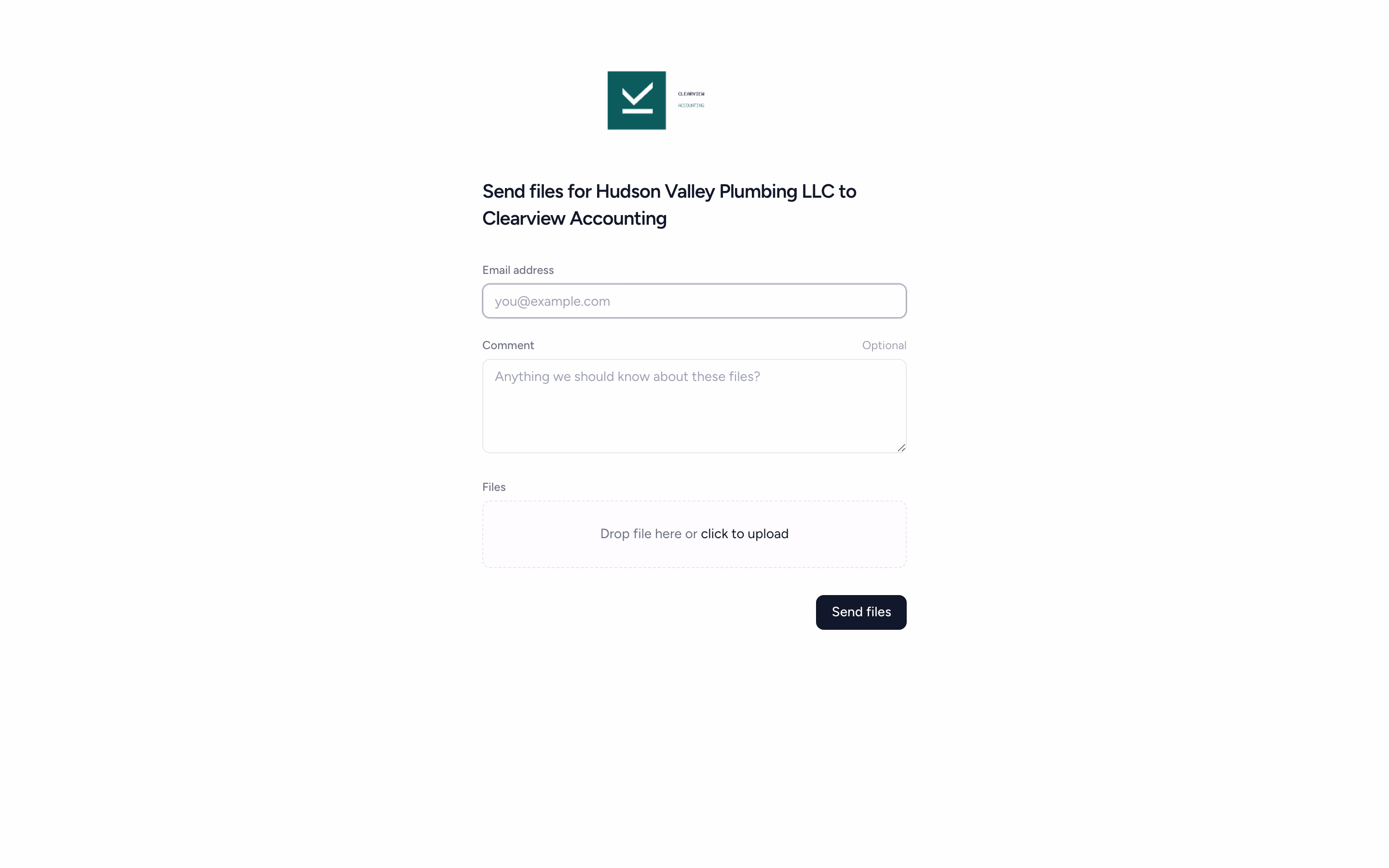 Tidyflow no-login upload link page that clients use to send tax documents