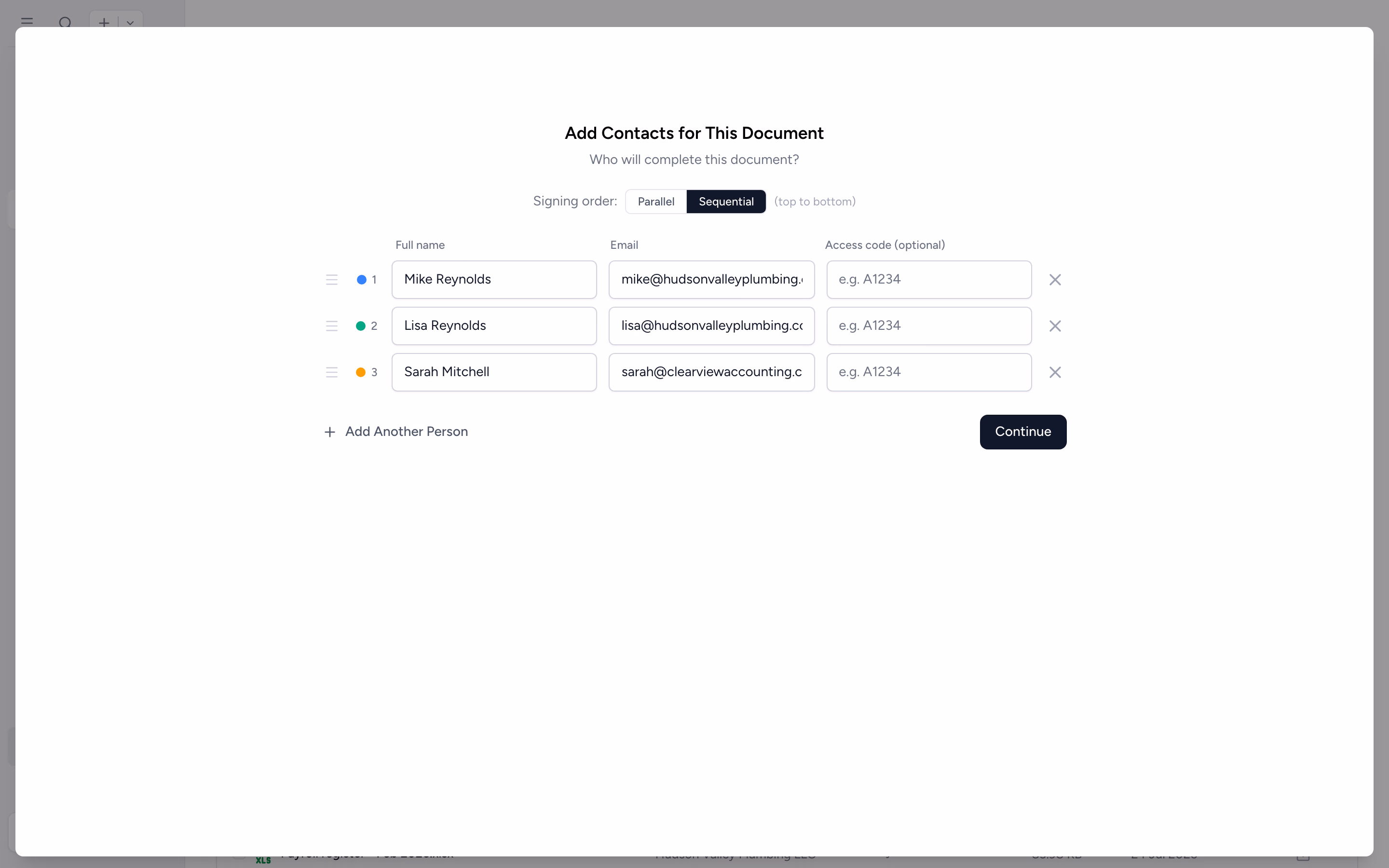 Set multiple recipients on a signature request