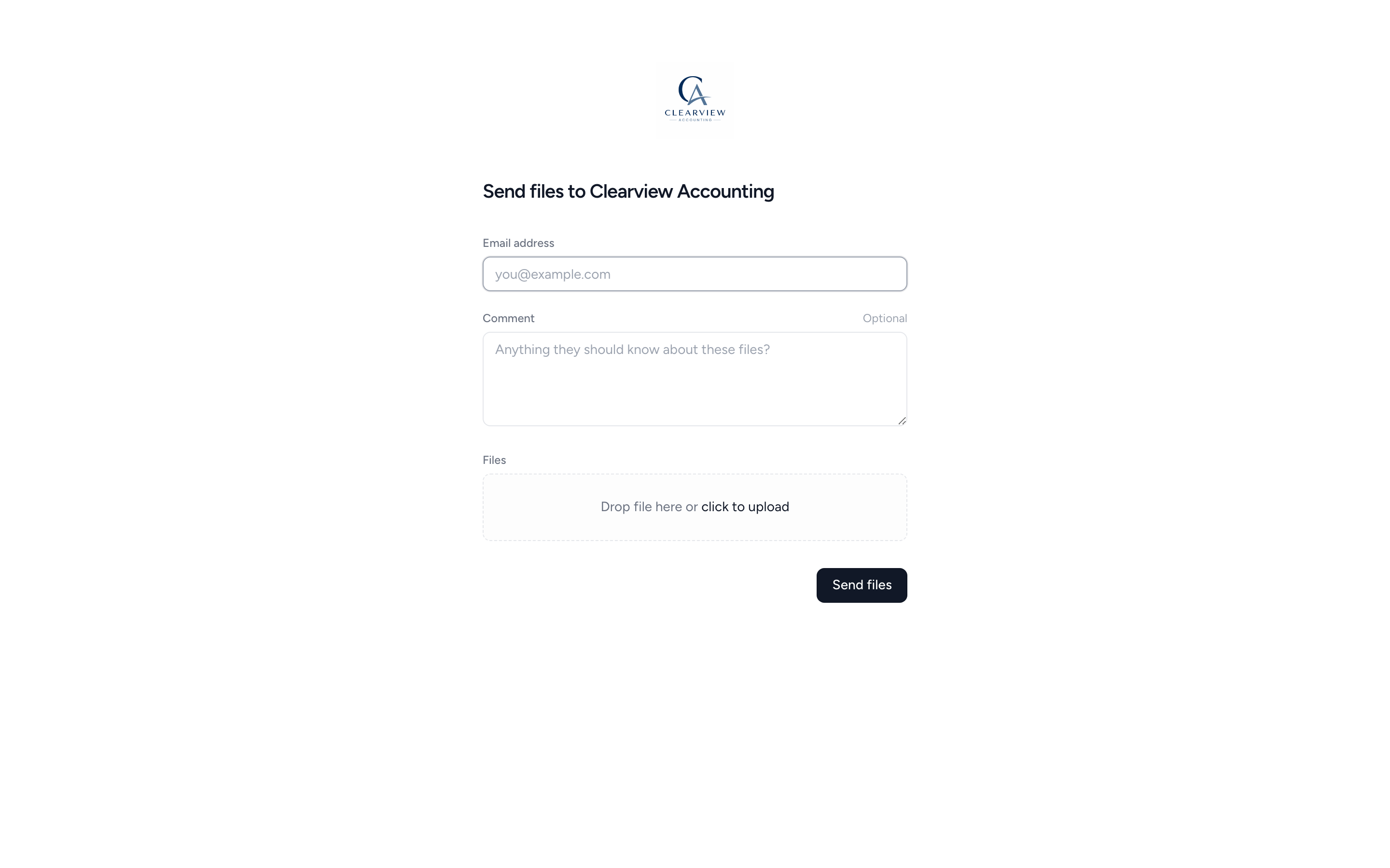 Client upload screen